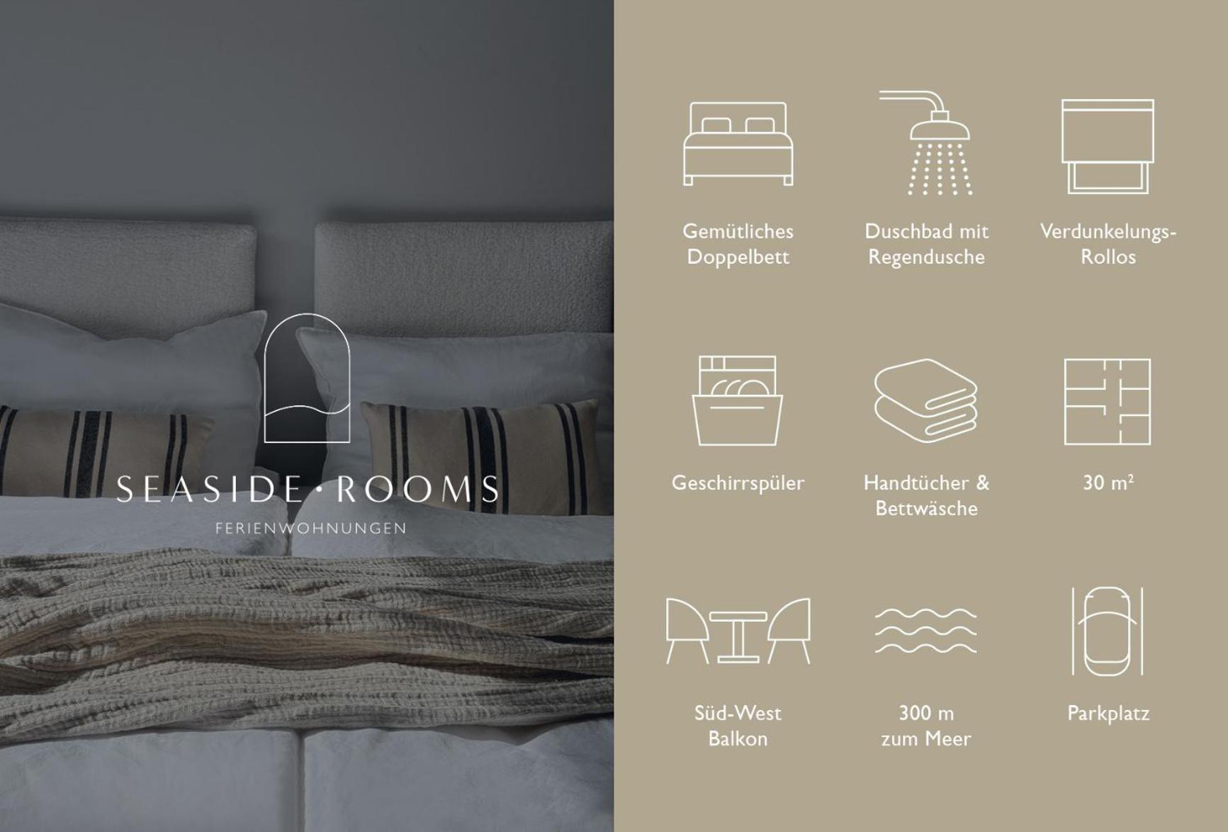Seaside Rooms - Design-Apartment Mit Balkon & Parkplatz - Inklusive Strandkorb Direkt Am Wasser Und Spa & Sauna Saisonal 比苏姆 外观 照片